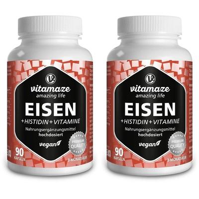 Eisen 20 mg+Histidin+Vitamine C/B9/B12 Kapseln 2x 2x90 St