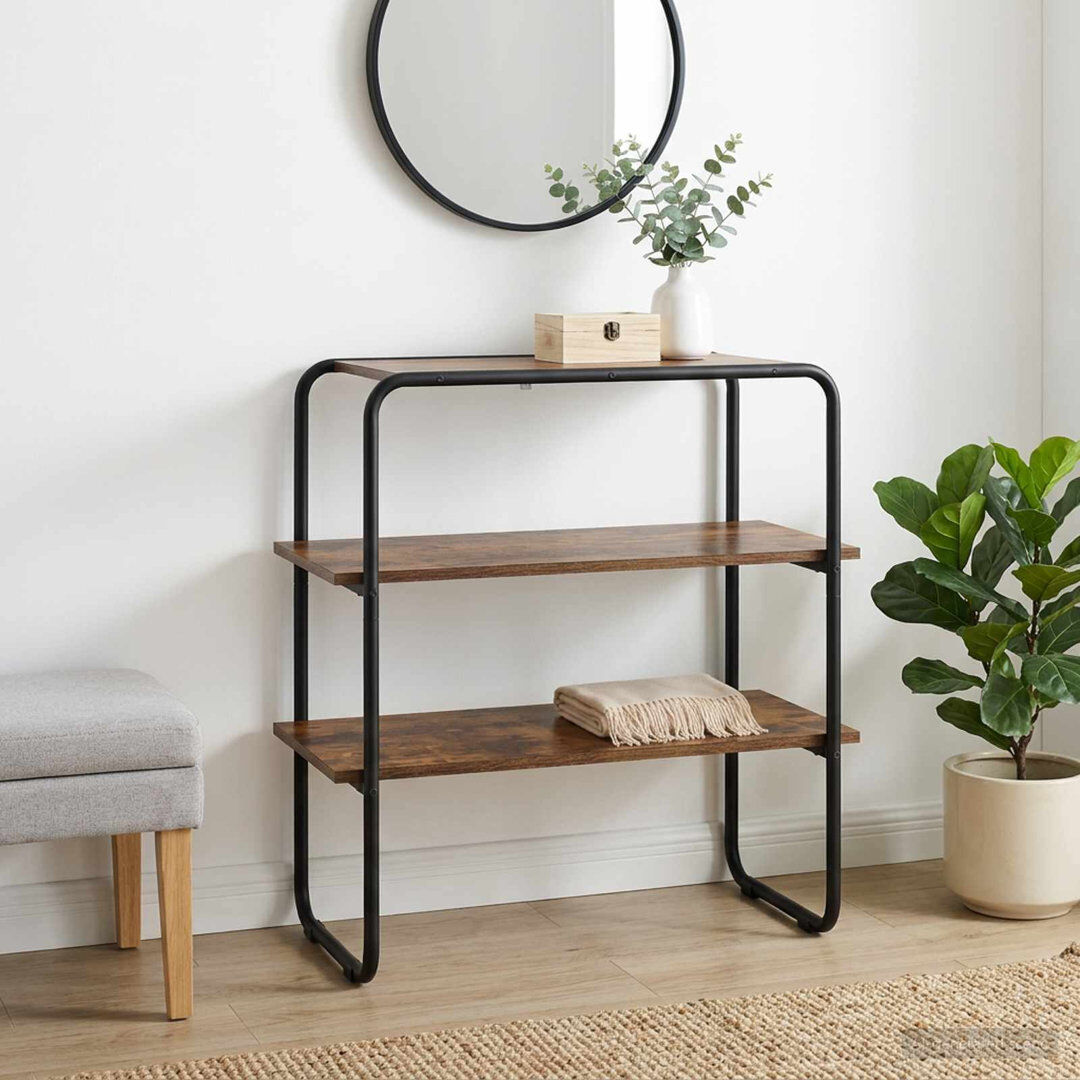Rio Console Table Smoked Oak / Black/Smoked Oak 75cm H x 80cm W x 41cm D