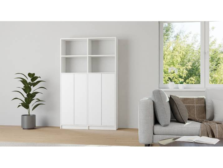 Schlichter Wohnzimmerschrank MDF Beschichtet MDF Weiß matt