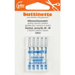 buttinette Overlock-Nähmaschinennadeln "Jersey", Stärke: 80–90, 5 Stück