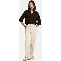 Blusenshirt mit Raffungen Beige S