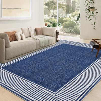 Garvee Modern Linear Stripe Border Area Rug