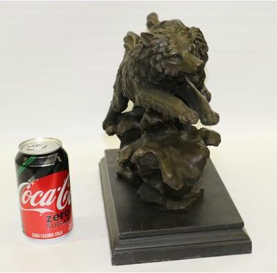 Bronzhaus Running Wolves Dogs Wildlife Bronze Sculpture Statue Decor Signed Original Art
