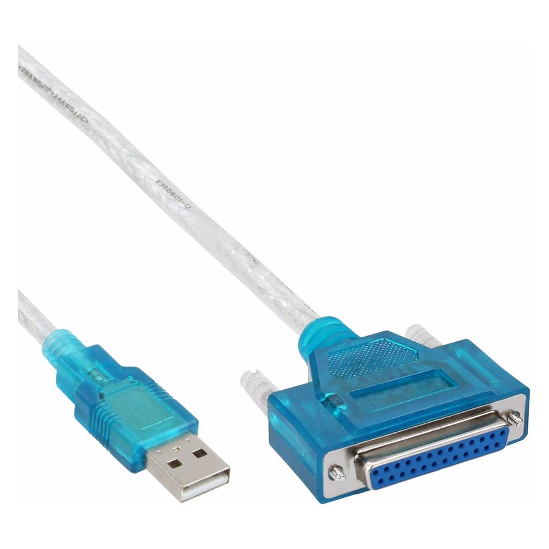 InLine USB zu 25pol parallel (1.80 m, Parallel (Drucker)) (33397I)