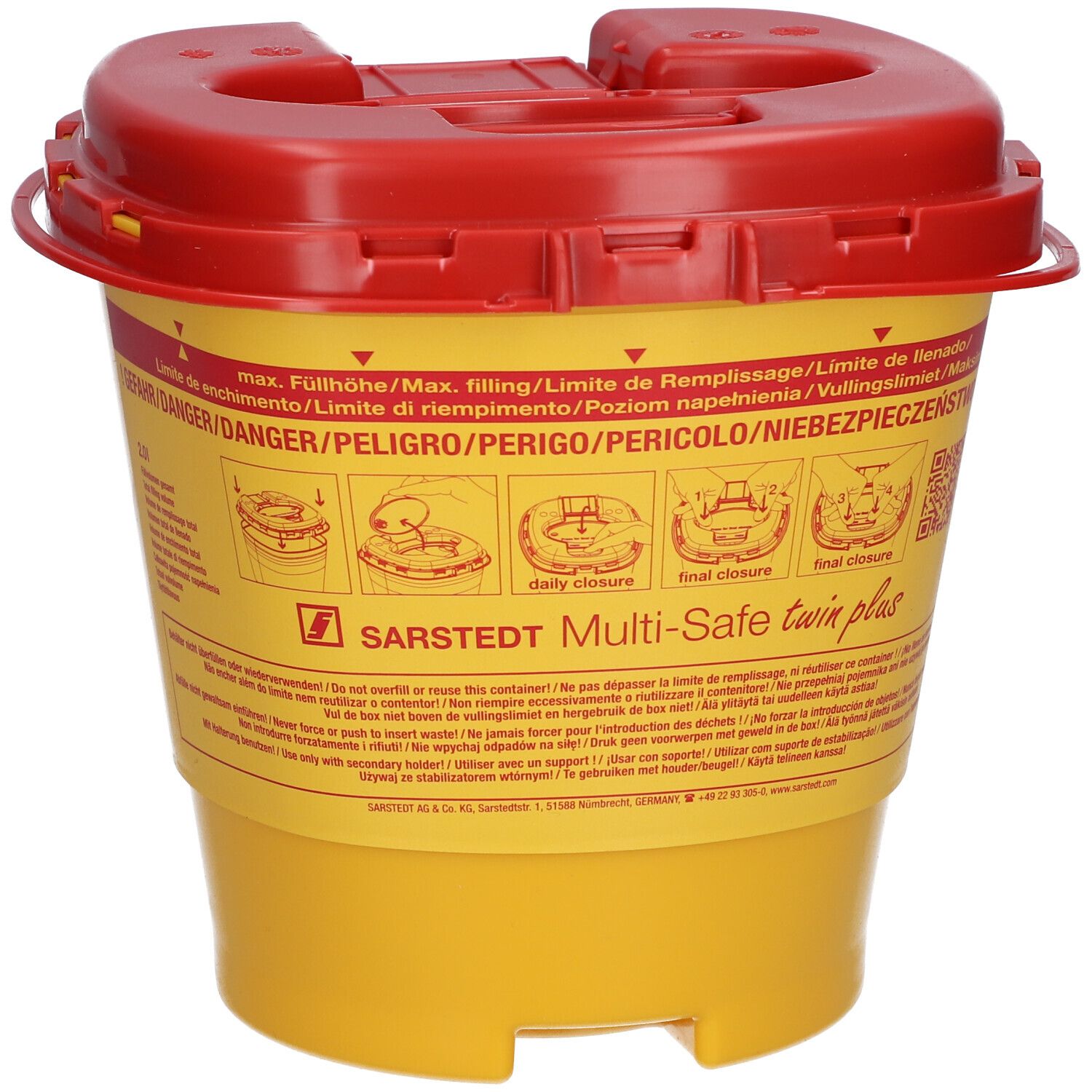 Kanülensammler 2 l eckig gelb 1 St Box
