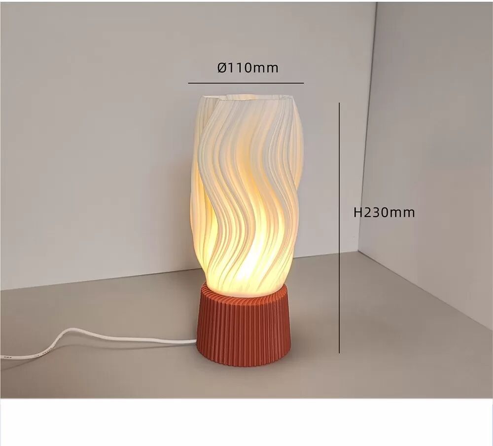 INF Nordische USB-Tischlampe mit Dimmfunktion und 3D-gedrucktem Sockel – Nachttisch-Ambienteleuchte