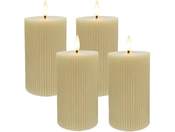 LED-kaarsen - 4 stuks - 13 x Ø7\,5 cm - beige