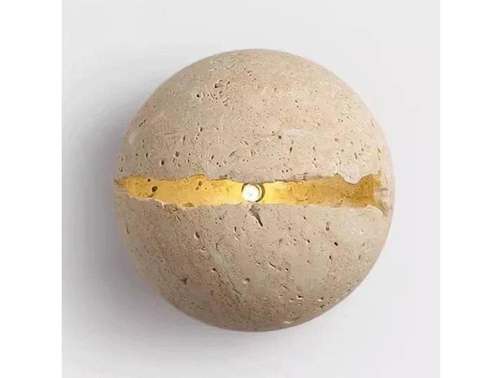 Wabi-sabi rond jaune travertin pierre applique pour chambre moderne lampe de chevet couloir Villa fond décoration murale éclairage