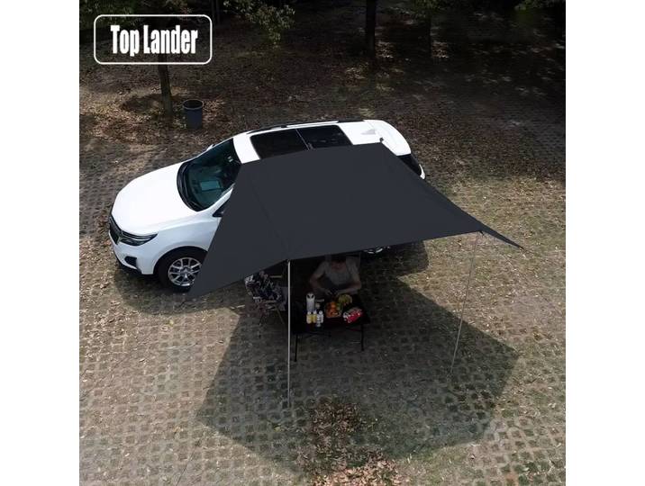 Bâche d'auvent latéral de voiture SUV, revêtement noir, imperméable, Protection UV, ventouse, tente d'abri, Camping, Touring, ombre extérieure, Manta Ray