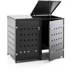 HC Garten & Freizeit 2er Mülltonnenbox Raute aus Edelstahl, ca. 138 x 115 x 77,5 cm - Anthrazit