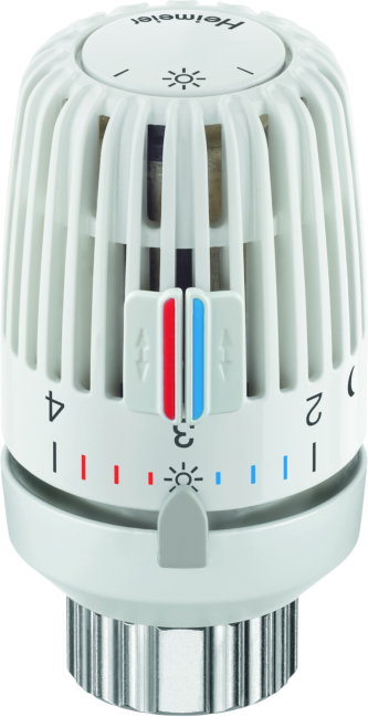 Heimeier Thermostat-Kopf 9710-40.500 mit Diebstahlsicherung, 2 Schrauben, weiß, für Ventilheizkörper