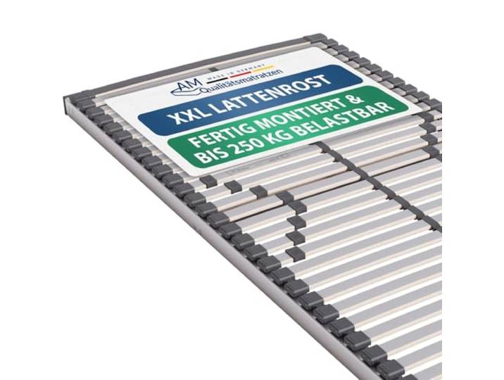 AM Qualitätsmatratzen Stabiler Lattenrost 140x200 bis 250kg mit 30 Federleisten - Made in Germany - Stabiles Lattenrost für Übergewichtige - Bettrost XXL für schwere Matratzen fertig montiert