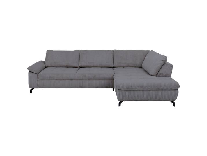 Beldomo Style Ecksofa Sense, Anthrazit, Metall, 3-Sitzer, Ottomane rechts, L-Form, 291x197 cm, Goldenes M, Typenauswahl, Fußauswahl, Stoffauswahl, seitenverkehrt erhältlich, individuell planbar, Wohnzimmer, Sofas & Couches, Wohnlandschaften, Ecksofas