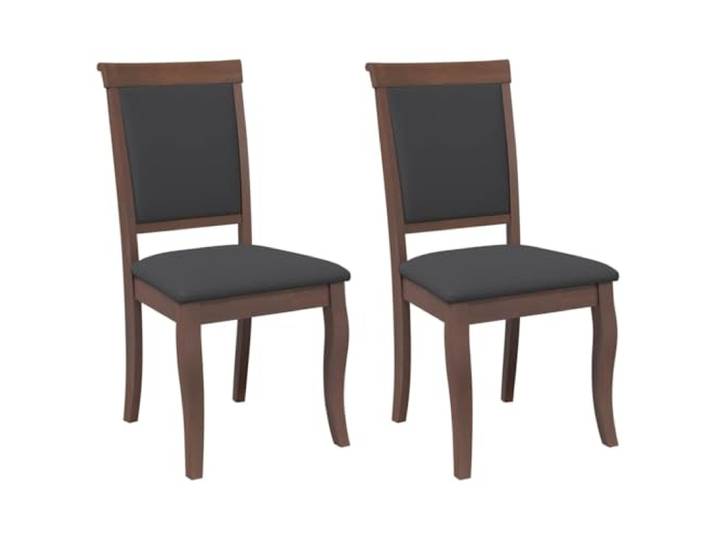 TEKGHUT Esszimmerstühle mit Kissen 2 STK. Braun Massivholz Gummibaum Ergonomisches Design, Rückenlehne entlastend, Gummibaum-Massivholz, stoßfest, langlebig, für Esszimmer und Wohnzimmer