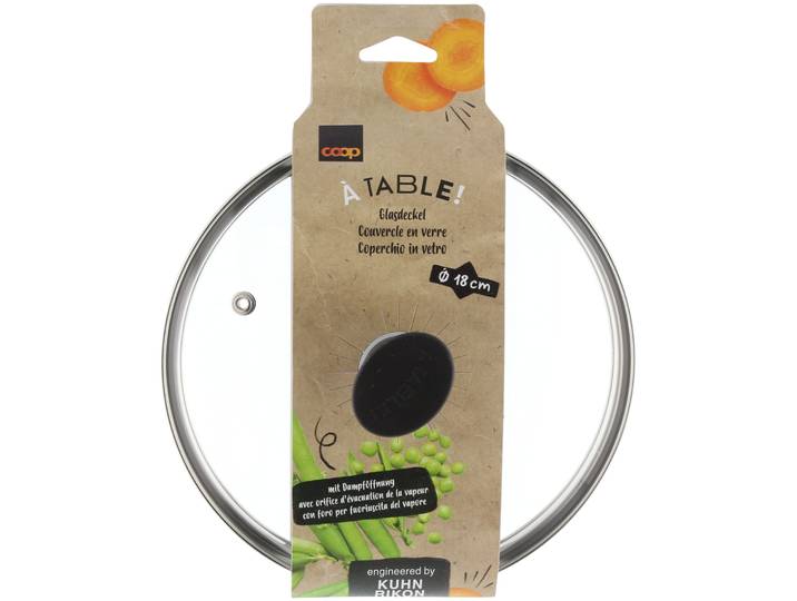 À Table! Glasdeckel mit Dampföffnung 18cm