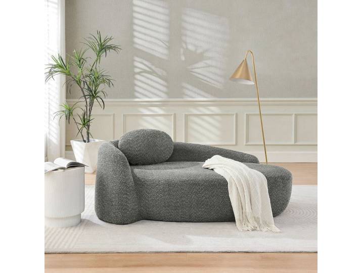 NuvlaGu - Canapé ovale - Doux et confortable - rembourré de coussins moelleux - Convient aux salons et aux chambres - Gris