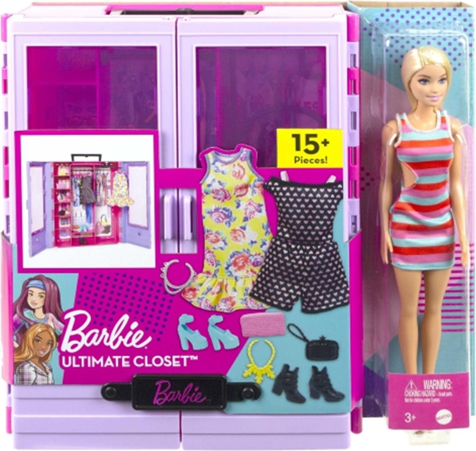 Barbie Fashionistas HJL66 Kledingkast voor poppen