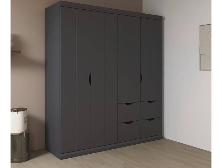 home24 Kledingkast Frieda 181cm grijs/metallic grijs