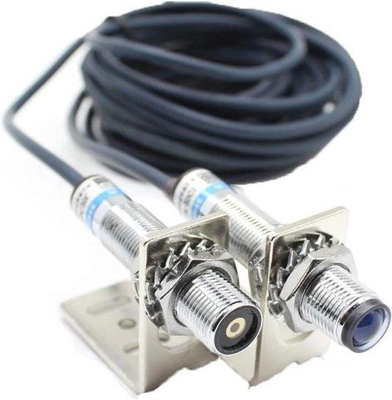Schuifpoortset Foto-elektrische Schakelaar met Infrarood Lichtsensor voor Toegangscontrole Automatisering, NPN Normal Close, 20mm, Zwart