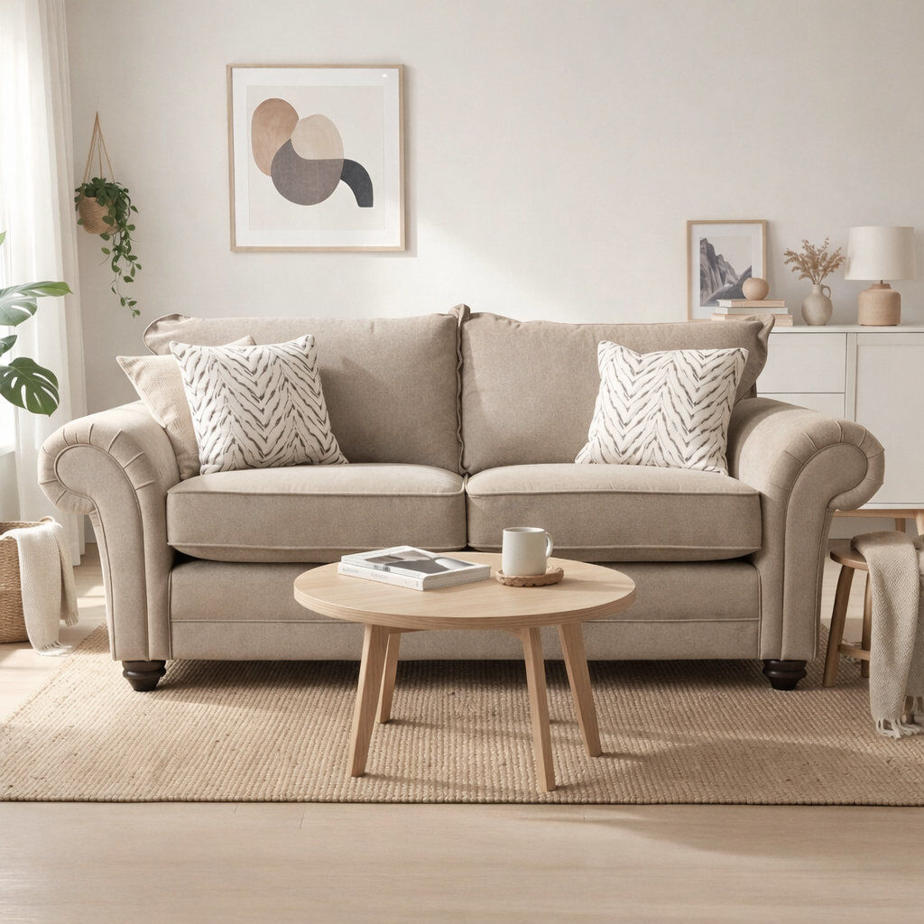 Rosalind Wheeler Dalton Textured Wave Sofa- Made in the UK Silver 3