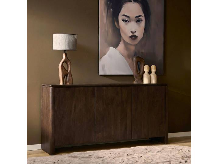 Buffet 3 portes en bois marron KASO