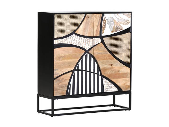 Highboard DAKOTA 100 x 110 cm Mango Massivholz natur, weiß,...