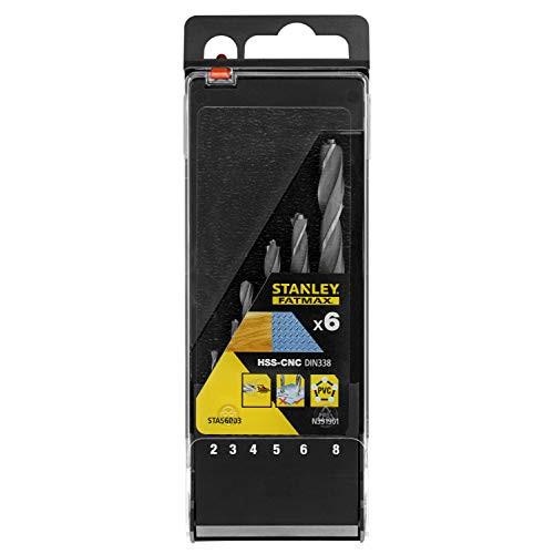 Stanley STA56003 boorset, zwart, 6-delig