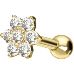 14/18 Karat Gold Ohrpiercing MOISSANIT-BLUME