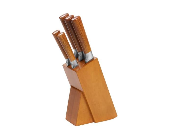 Messerblock Set Holz 6-teilig natur