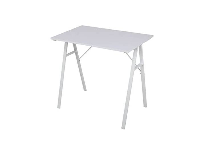 Rebecca Mobili Moderner Schreibtisch, Kleiner Weißer Schreibtisch, MDF Stahl, PC Halter Arbeitsplatz Studie - Maße HxLxB: 74 x 80 x 50 cm - Art. RE6709