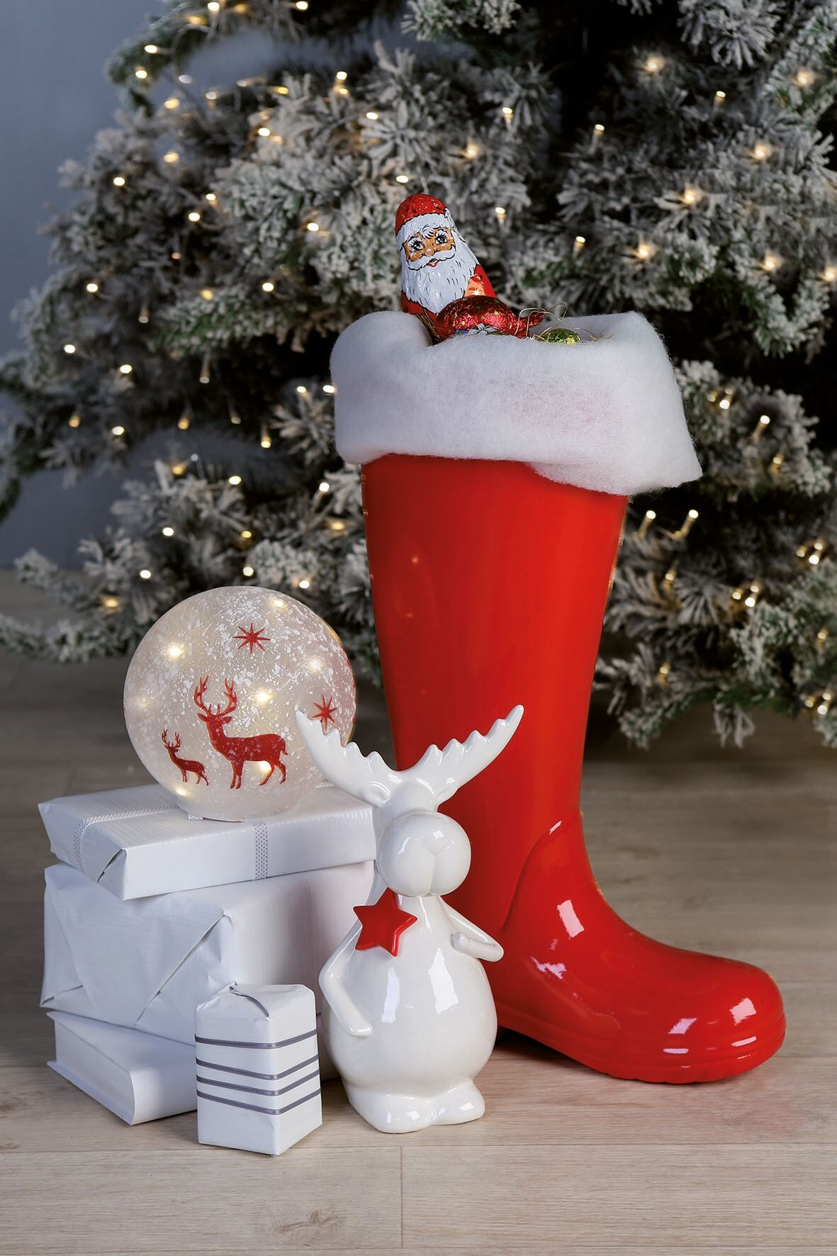 Schirmständer GILDE "Regenschirmständer Stiefel, rot", rot, B:26cm H:45cm T:11cm, Keramik, Regenschirmständer, Schirmständer, für Regenschirme, Höhe 45 cm, Gummistiefel-Form, aus Keramik