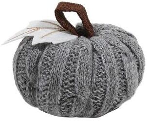 Uplifted Goods Knitted Soft Wool Pumpkin Ornament For Home Thanksgiving Harvest Decoration grey