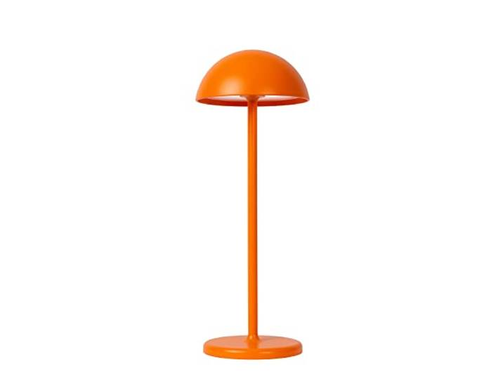 Lucide JOY - wiederaufladbare Tischlampe Außen - Akku/Batterie - Ø 12 cm - LED Dim. - 1x1,5W 3000K - IP54 - Orange