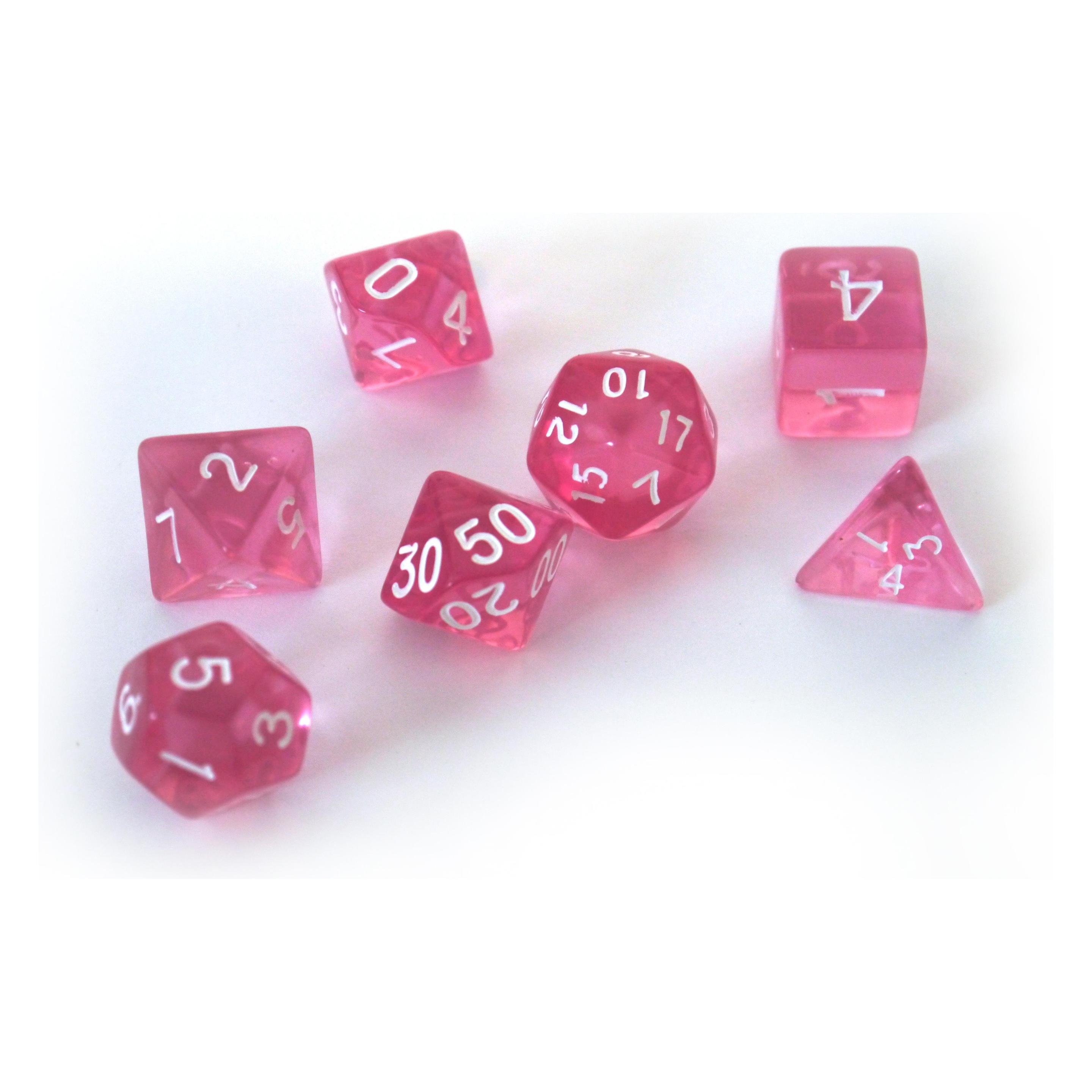 Dice4friends Würfelset Transparent: Pink (7) (DIC86005)