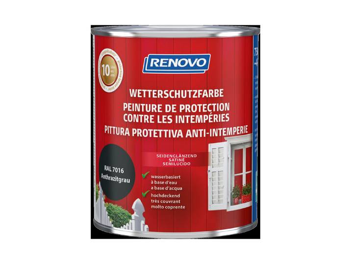 Renovo Wetterschutzfarbe Anthrazitgrau 0.75 l Seidenglanz