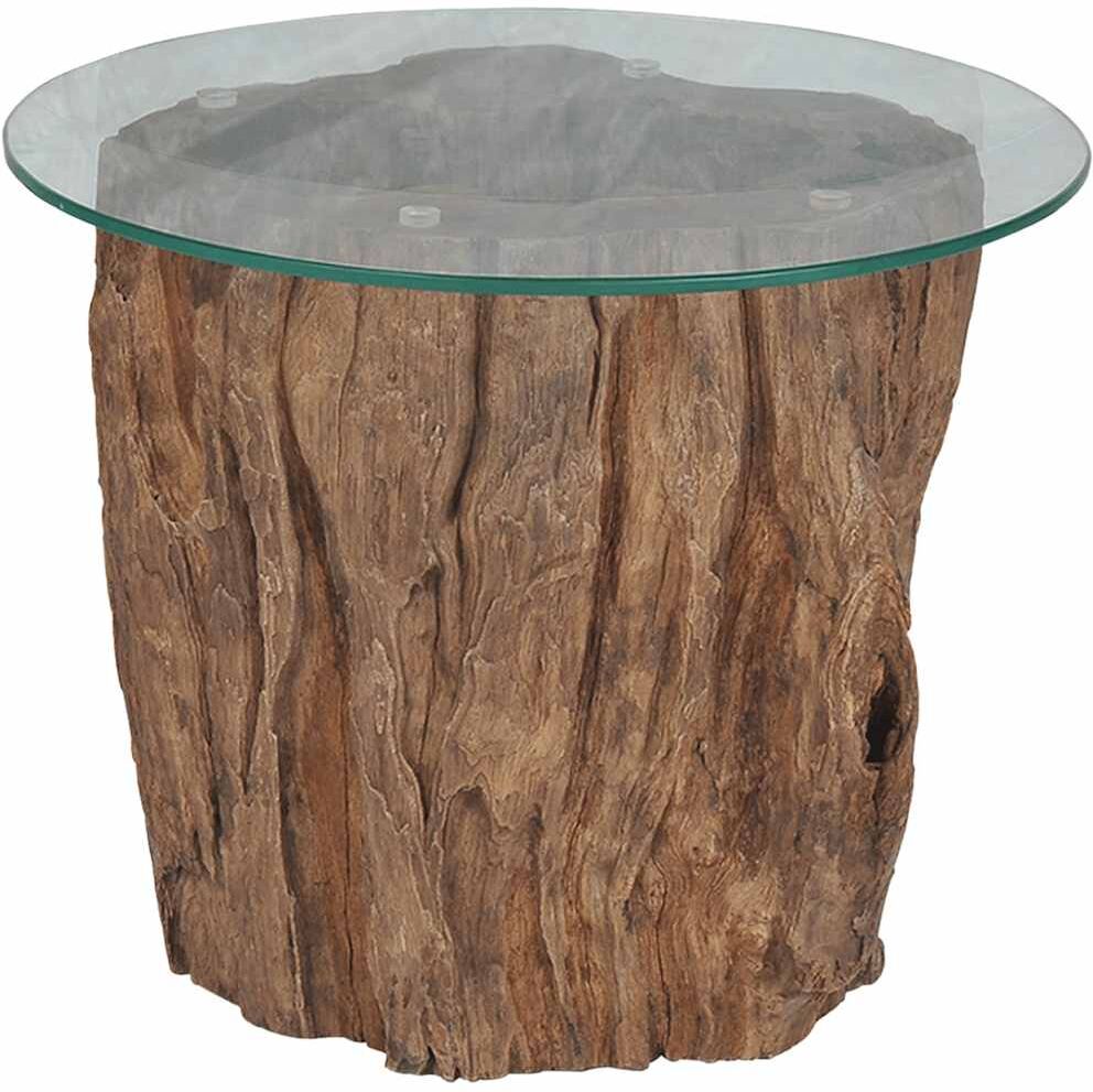 vidaXL Table basse Teck Verre 50x40 cm