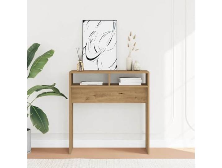 HEFZGDB Konsolentisch Artisan-Eiche 78x30x80 cm Holzwerkstoff Beistelltisch Flurtisch für Wohnzimmer Eingangsbereich