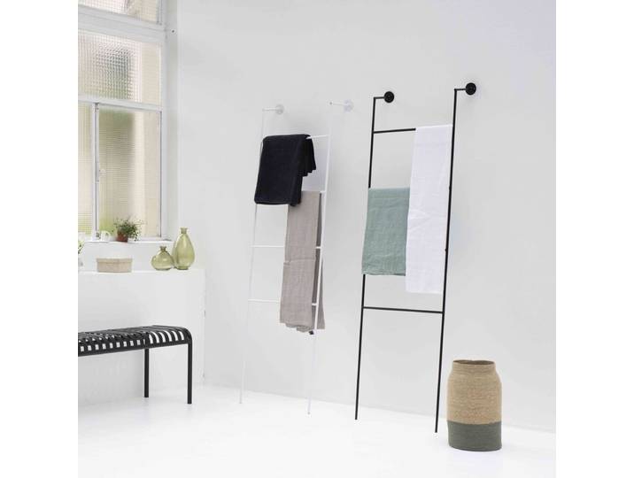 Echelle porte serviettes en métal blanc mat Douglas
