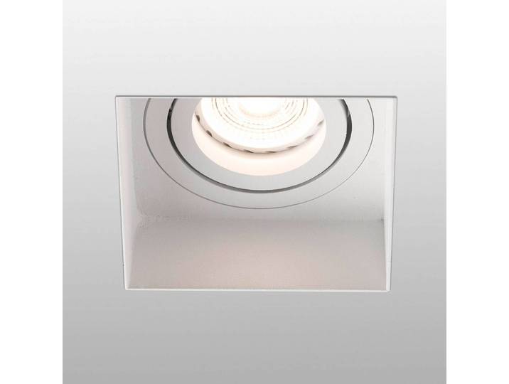FARO BARCELONA Einbauspot Hyde 1-flammig eckig schwenkbar weiß Hyde, dimmbar, weiß / opal, für Flurbereich, Metall, Modern