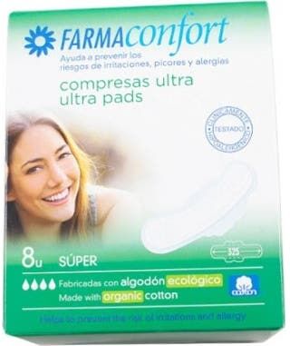 FARMACONFORT Compresas Ultrafinas 100% Algodón 8 uds