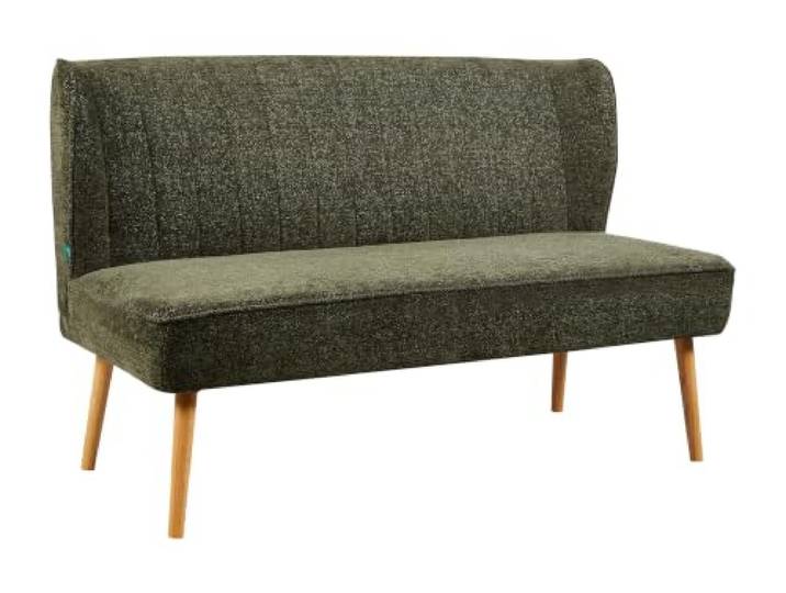 DUBI Möbel Essbank Sophia 140 cm gepolstert mit Rückenlehne & Holzbeinen