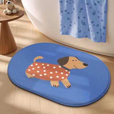 Combo Retail Shop Adorable Cartoon Dog Bath Mat, Super Soft Memory Foam, Instant Water Absorption, Quick Dry Anti Slip Bathroom Rug smart Doggo Dodo 60x90cm