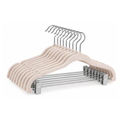 WellHome - Set mit 50 Samtbügeln mit verstellbaren Clips, rutschfest und ultraflach mit drehbaren Haken 42,5x24 cm