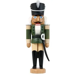 Seiffener Volkskunst Nussknacker Husar grün Größe 28 cm