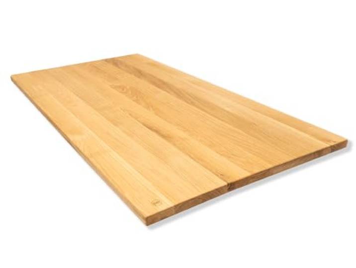 LUMBERLAND Tischplatte Schreibtischplatte Eiche Massivholz gerade Kanten (140 x 60 cm)