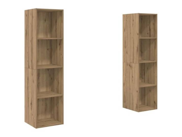 KTHLBRH TV-Möbel-Set, 2 Stück, braun, Holz, für die Wand Wandmontage, vielseitige Regale, glatte Oberfläche, minimalistisches Design, modernes Wohnzimmer, Holz