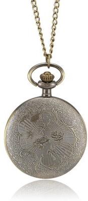 ModernMart Vintage Roman Numeral Pocket Watch Necklace Quartz Bronze Pendant Timepiece Vintage Roman Numeral Pocket Watch Necklace Quartz Bronze Pendant Timepiece