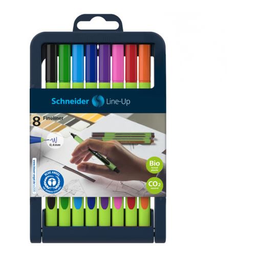 Schneider Line-Up Fineliner farbsortiert 0,4 mm, 8 St.