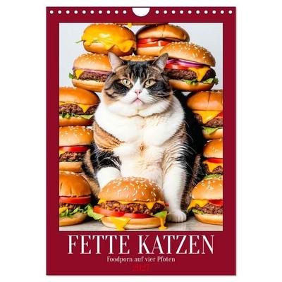 FETTE KATZEN - Foodporn auf vier Pfoten (Wandkalender 2027 DIN A4 hoch), CALVENDO Monatskalender