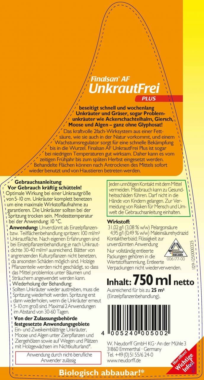 Neudorff Finalsan AF Unkrautfrei Plus 750 ml